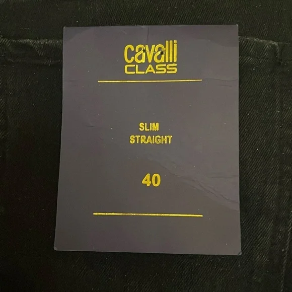 Cavalli Class black slim straight leg jeans sz 40 - Picture 6 of 9